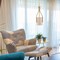 Designers Fountain Elara 60 Watt 1 Light Brushed Gold Mini-Pendant with Beige Linen Shade 93930-BG - alternate 2